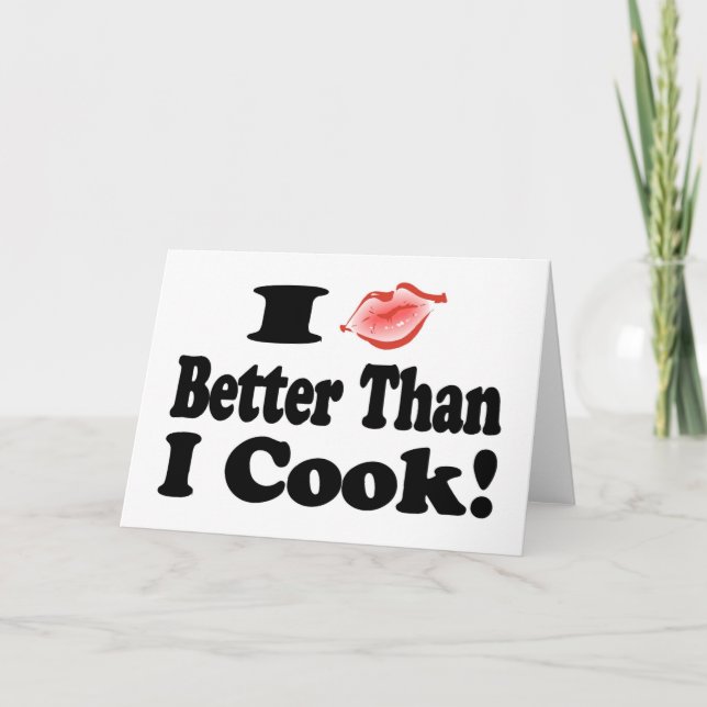 Cartes Pour Fêtes Annuelles Embrasse mieux que Cook (Devant)