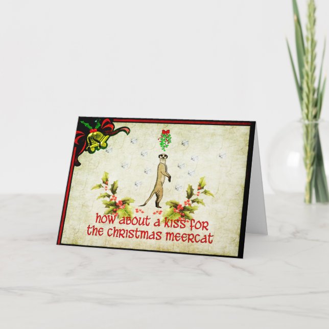 Cartes Pour Fêtes Annuelles Embrassez un Meerkat (Devant)