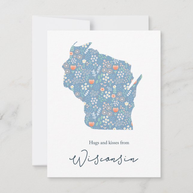Cartes Pour Fêtes Annuelles Embrous et baisers du Wisconsin (Devant)