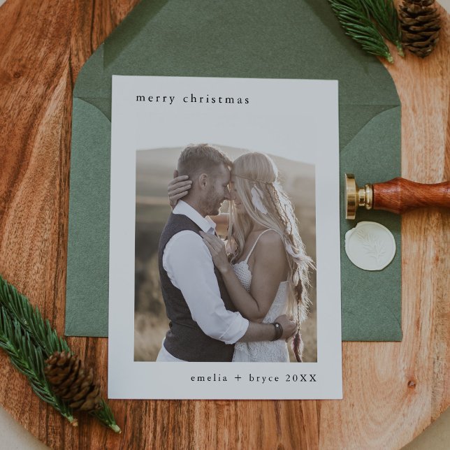 Cartes Pour Fêtes Annuelles EMELIA Black Bohemian Xmas Famille Photo Noël (EMELIA Black Bohemian Xmas Family Photo Christmas Holiday Card)