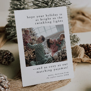 Cartes Pour Fêtes Annuelles EMELIA Black Cute Famille Photo Funky Noël