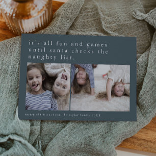 Cartes Pour Fêtes Annuelles EMELIA Blue Hilarious Photo Funny Noël