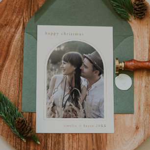 Cartes Pour Fêtes Annuelles EMELIA Gold Cute Famille Photo Joyeux Noël