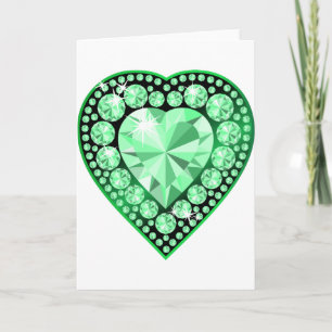 Cartes Pour Fêtes Annuelles Emerald Gem Heart