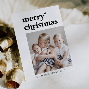 Cartes Pour Fêtes Annuelles EMERY Black Retro Famille Vintage Photo Noël