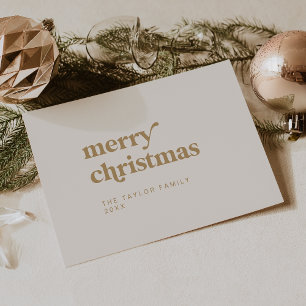 Cartes Pour Fêtes Annuelles EMERY Gold Easy Retro Fun Simple Joyeux Noël