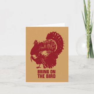 Cartes Pour Fêtes Annuelles Emmenez l'oiseau Thanksgiving dinkey card