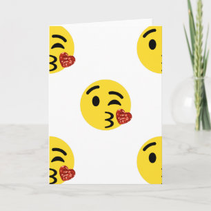 Cartes Pour Fêtes Annuelles emoji de baiser de parties scintillantes