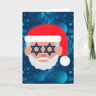Cartes Pour Fêtes Annuelles emoji de père Noël de christmukkah