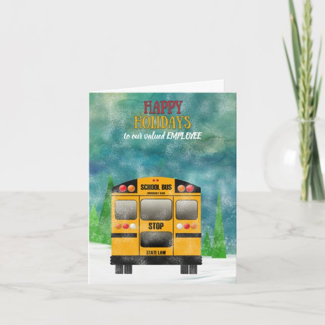 Cartes Pour Fêtes Annuelles Employé de chauffeur d'autobus scolaire bonnes (Devant)