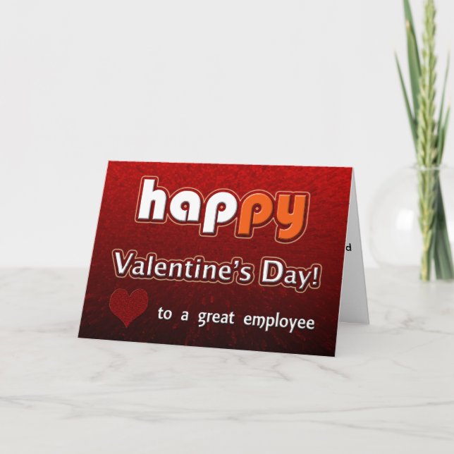 Cartes Pour Fêtes Annuelles Employé Heureuse Sainte-Valentin (Devant)
