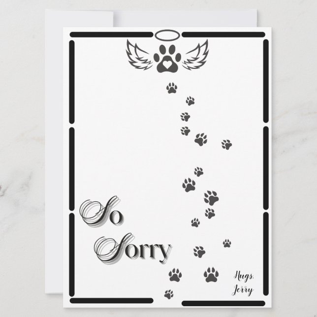Cartes Pour Fêtes Annuelles Empreintes de pattes Angel Wings Design (Devant)