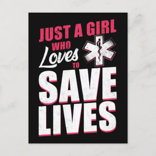 Cartes Pour Fêtes Annuelles EMT Paramedic EMS Emergency Une Fille Qui Aime À