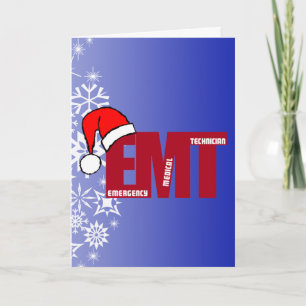 CARTES POUR FÊTES ANNUELLES EMT PÈRE NOËL - TECHNICIEN MÉDICALE D'URGENCE DE N