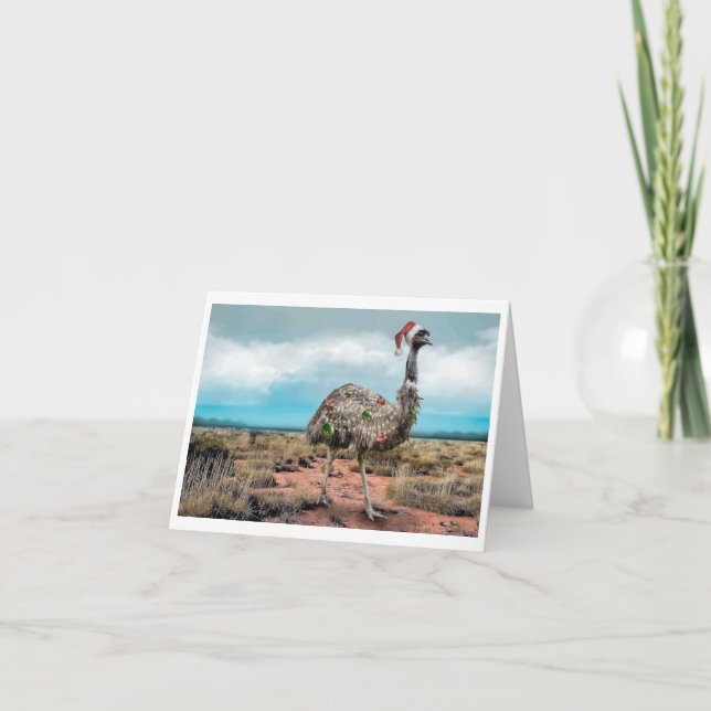 Cartes Pour Fêtes Annuelles Emu de Noël australien (Devant)