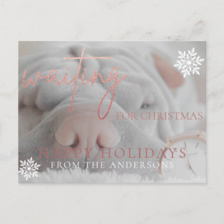 Cartes Pour Fêtes Annuelles En attente de Noël Rose Gold Parties scintillant v