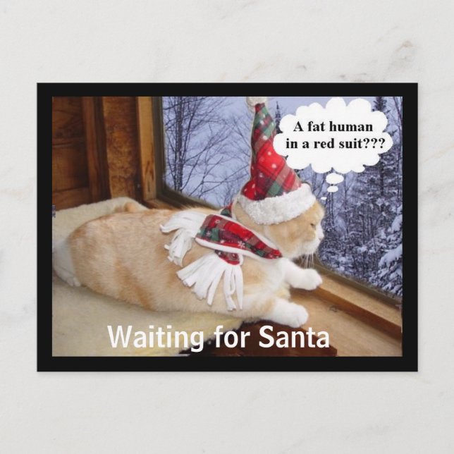 Cartes Pour Fêtes Annuelles En attente de Père Noël (Devant)
