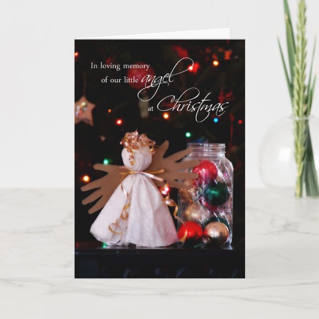 Cartes Pour Fêtes Annuelles En mémoire amoureuse de notre ange à Noël (Devant)