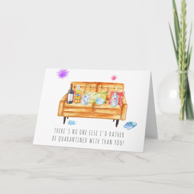 Cartes Pour Fêtes Annuelles En Quarantaine Avec Toi| Funny Valentine (Devant)