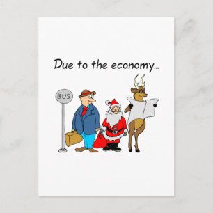 Cartes Pour Fêtes Annuelles En Raison De L'Économie Père Noël
