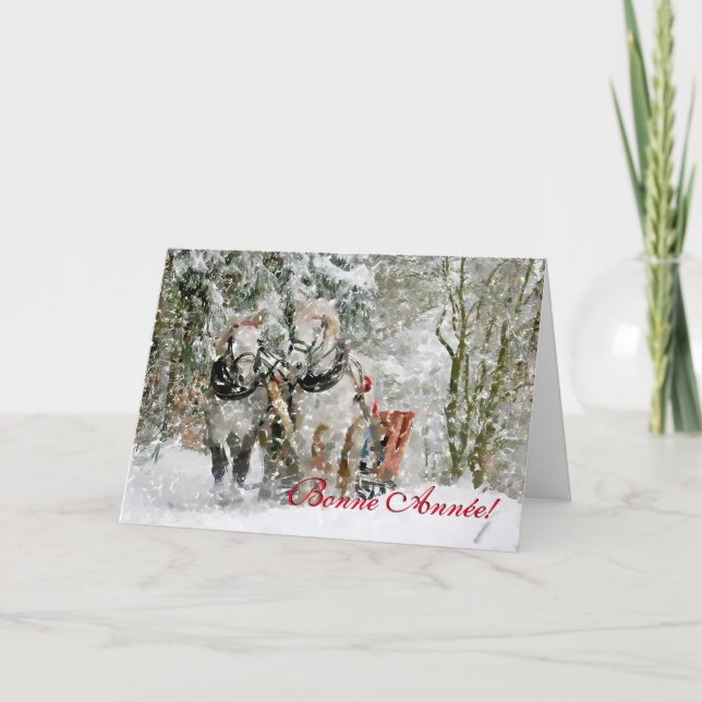 Cartes Pour Fêtes Annuelles En traineau ! (Devant)