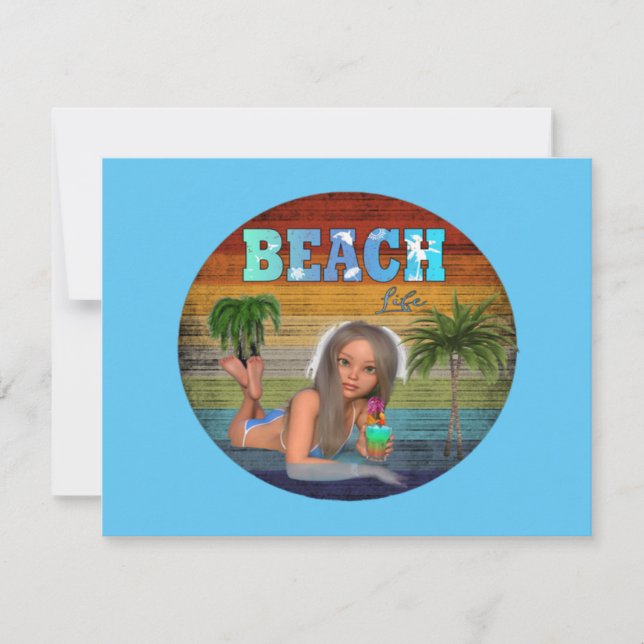 Cartes Pour Fêtes Annuelles En Vacances Plage (Devant)