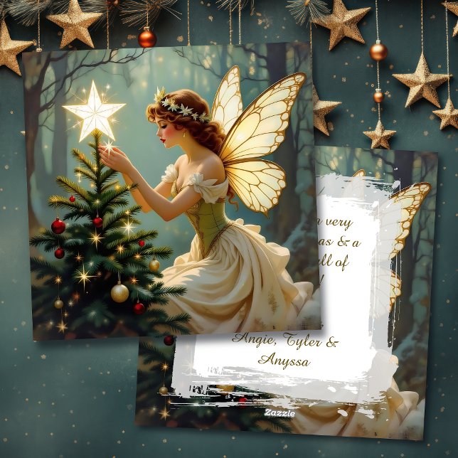 Cartes Pour Fêtes Annuelles Enchanted Fairy Personalized Christmas (Créateur téléchargé)