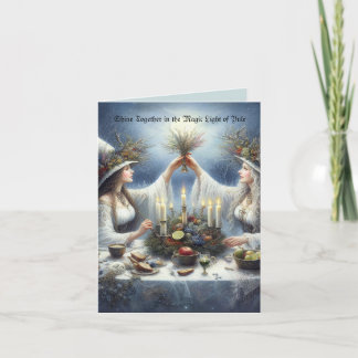 Cartes Pour Fêtes Annuelles Enchanted Yule Celebration Flat Holiday Card