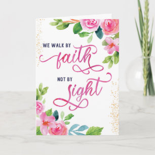 Cartes Pour Fêtes Annuelles Encouragement, nous marchons par la foi pas par la
