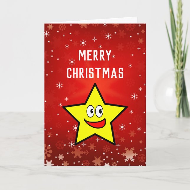 Cartes Pour Fêtes Annuelles Encourager l'étoile d'or de Noël (Devant)