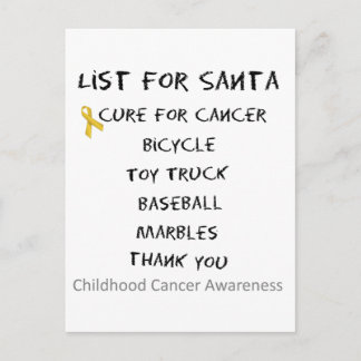 Cartes Pour Fêtes Annuelles Enfance Cancer Sensibilisation Père Noël Liste Gar
