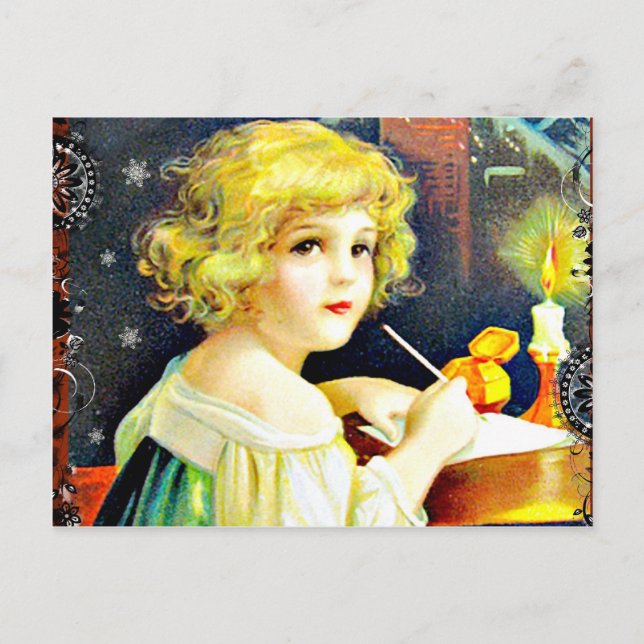 Cartes Pour Fêtes Annuelles Enfant de Noël victorien (Devant)
