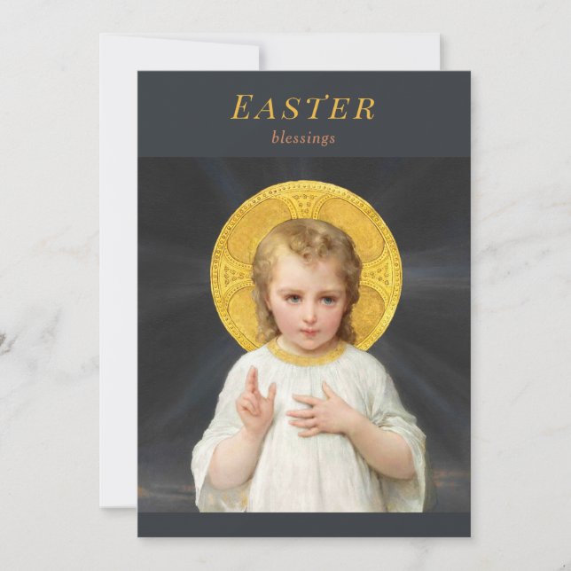 Cartes Pour Fêtes Annuelles Enfant de Pâques Christ béni CC1213 Émile Munier (Devant)