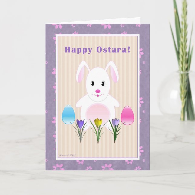 Cartes Pour Fêtes Annuelles Enfant - Ostara heureux - lapin d'Ostara (Devant)
