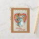 Cartes Pour Fêtes Annuelles Enfant vintage avec coeur Saint Valentin (Devant/Arrière en situation)
