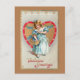 Cartes Pour Fêtes Annuelles Enfant vintage avec coeur Saint Valentin (Devant)