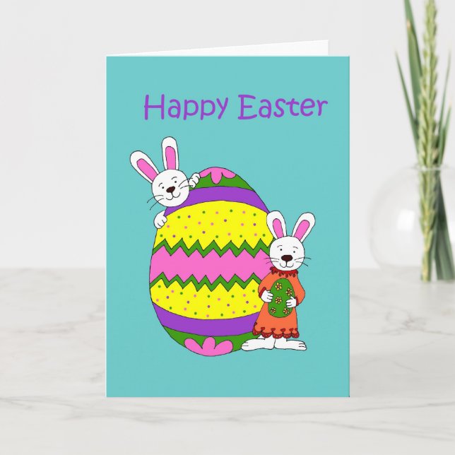 Cartes Pour Fêtes Annuelles Enfants avec oeuf de Pâques (Devant)