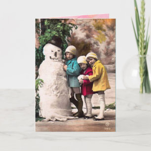 Cartes Pour Fêtes Annuelles Enfants Avec Snowman