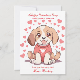 Cartes Pour Fêtes Annuelles Enfants chiots présentent la meilleure maman pour