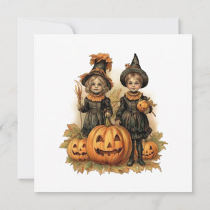 Cartes Pour Fêtes Annuelles Enfants de Halloween vintage