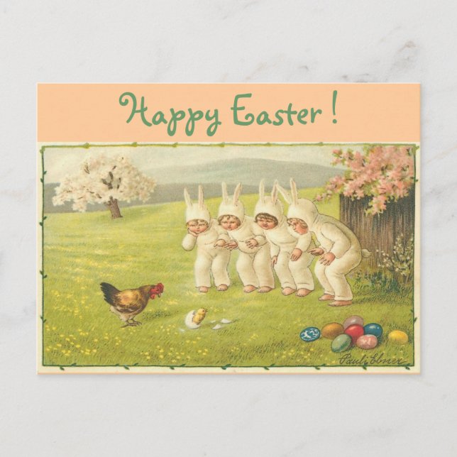 Cartes Pour Fêtes Annuelles Enfants en costumes lapins (Devant)