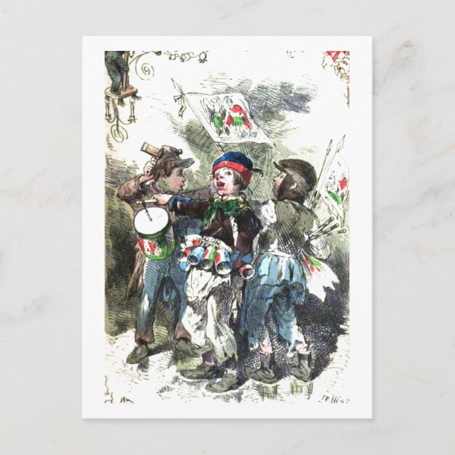 Cartes Pour Fêtes Annuelles Enfants faisant de la musique Noël (Devant)