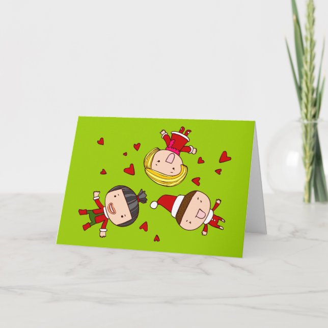 Cartes Pour Fêtes Annuelles Enfants Noël (Devant)