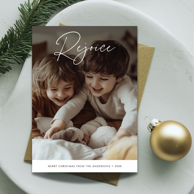 Cartes Pour Fêtes Annuelles Enfants Photo Rejoice Religieux Noël Biblique (Créateur téléchargé)