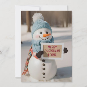 Cartes Pour Fêtes Annuelles Enfants Snowman Personnalisé Salutation nouveauté