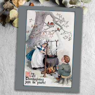 Cartes Pour Fêtes Annuelles Enfants très Vintages de Thanksgiving