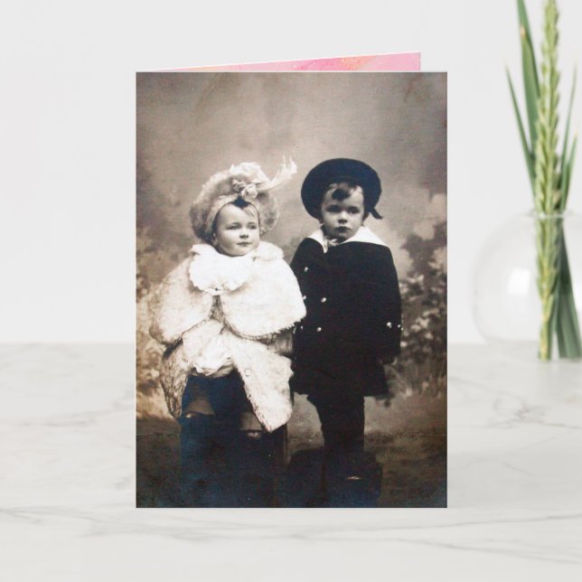 Cartes Pour Fêtes Annuelles ENFANTS vintages (Devant)