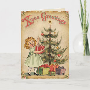 Cartes Pour Fêtes Annuelles Enfants vintages cadeaux de Noël