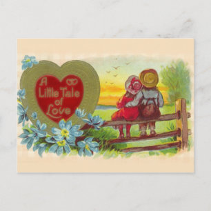 Cartes Pour Fêtes Annuelles Enfants vintages en amour Valentine Postacard