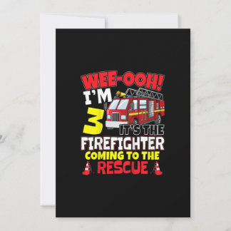 Cartes Pour Fêtes Annuelles Enfants YEE-OUH ! J'ai 3 Camion de pompiers Cadeau